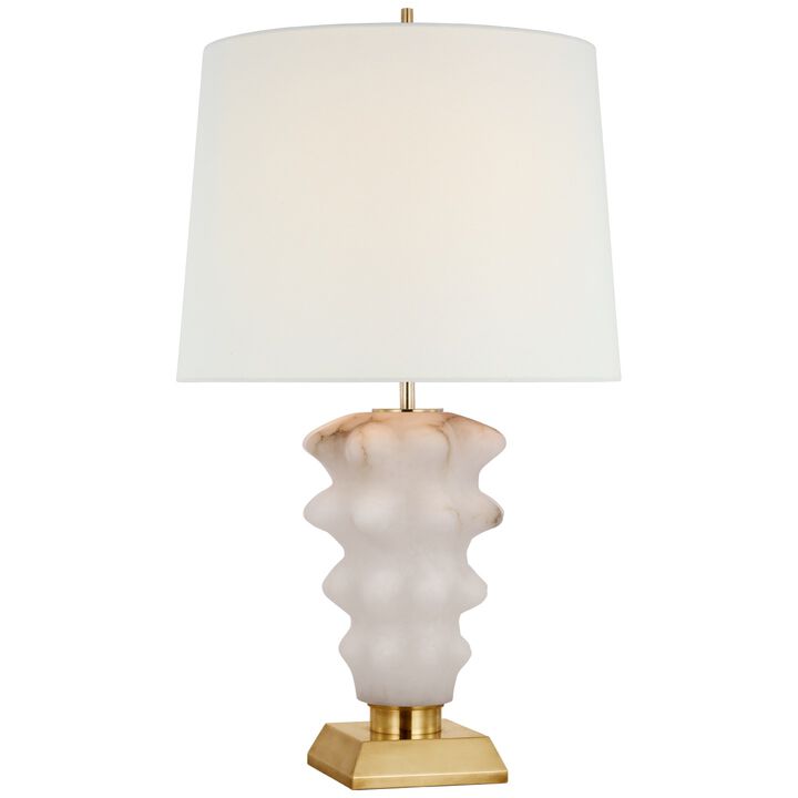 Luxor Large Table Lamp in Alabaster and Hand-Rubbed Antique Brass