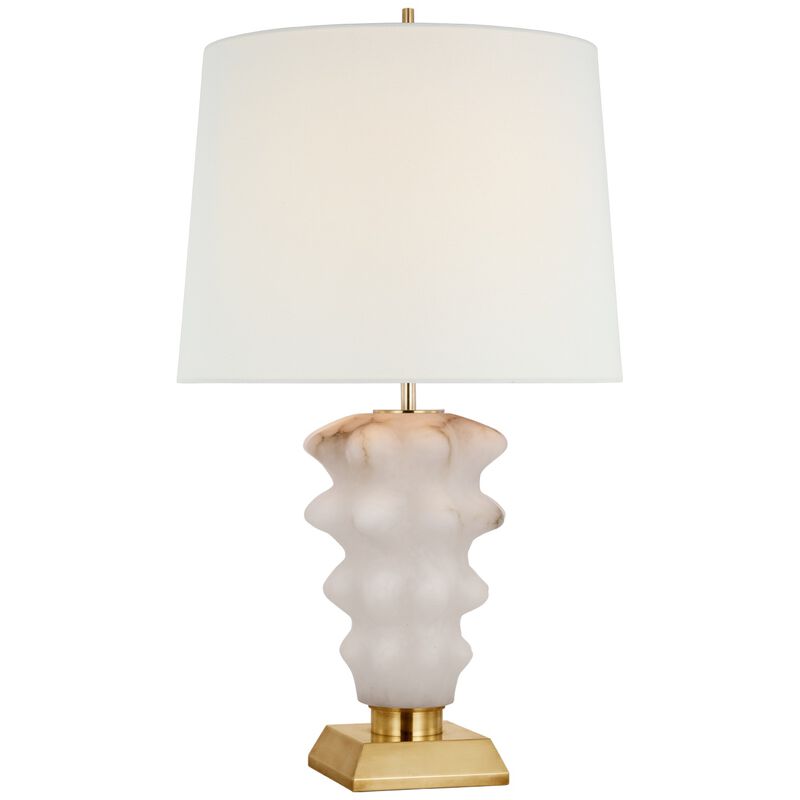 Luxor Large Table Lamp in Alabaster and Hand-Rubbed Antique Brass