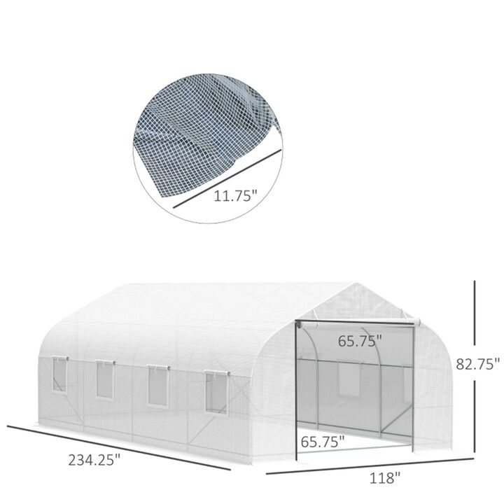 Large Walk-In Greenhouse with Ventilation Windows & Zippered Doors