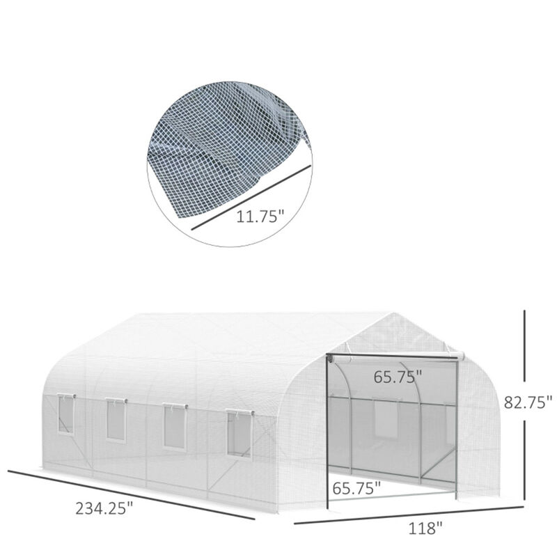 Large Walk-In Greenhouse with Ventilation Windows & Zippered Doors