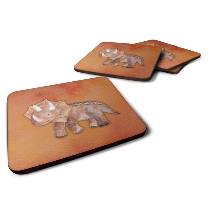 Caroline's Treasures Triceratops Watercolor Decorative coasters, 3.5, Multicolor