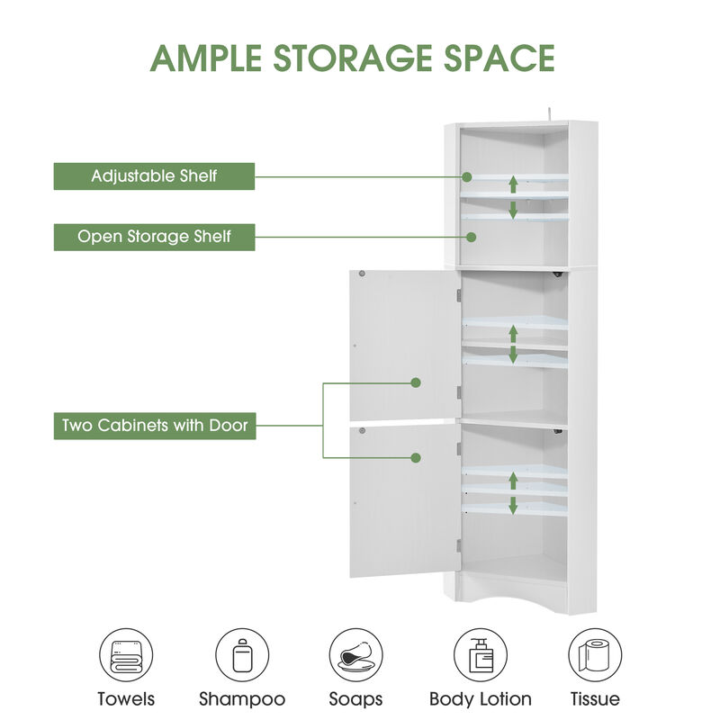 Merax Freestanding Bathroom Storage Cabinet with Doors