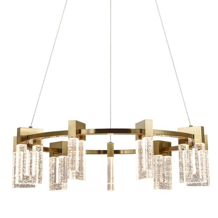 VONN Lighting 9-Light Pendant Lighting Height Adjustable Integrated LED Circular Chandelier