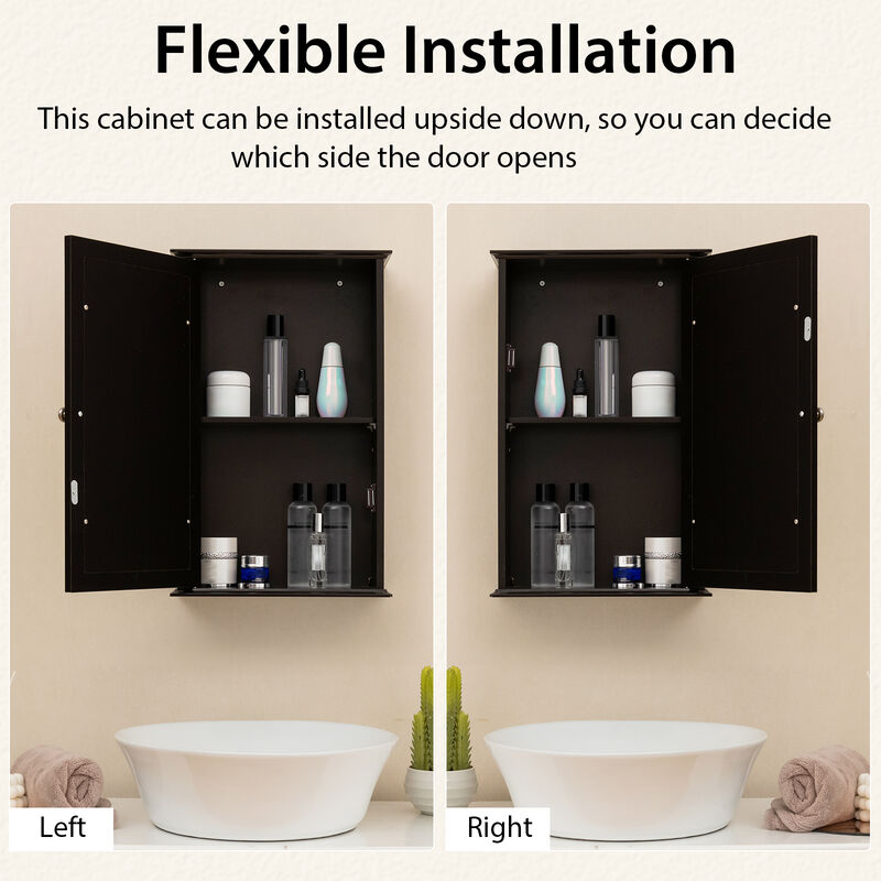 Bathroom Wall Cabinet with Single Mirror Door