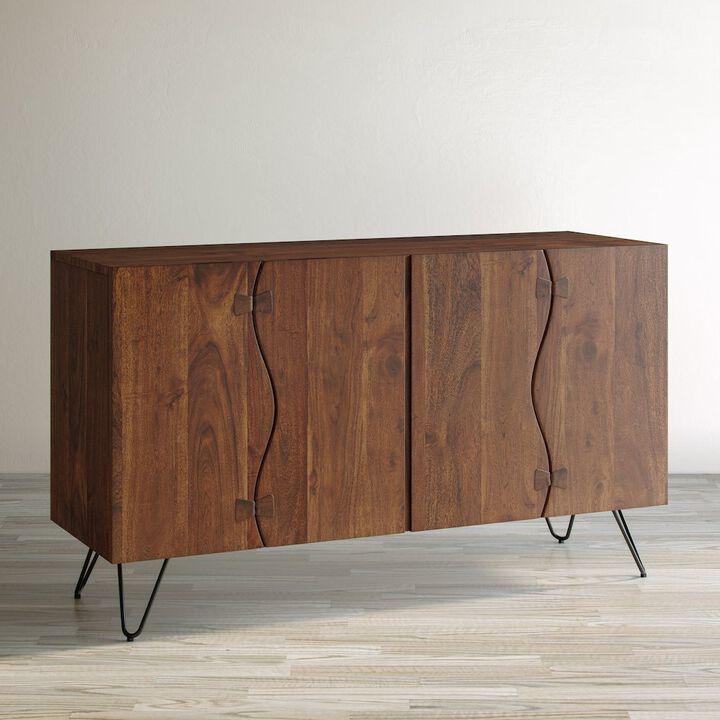 Jofran Nature's Edge Solid Acacia 54-Inch Modern Server Storage Cabinet