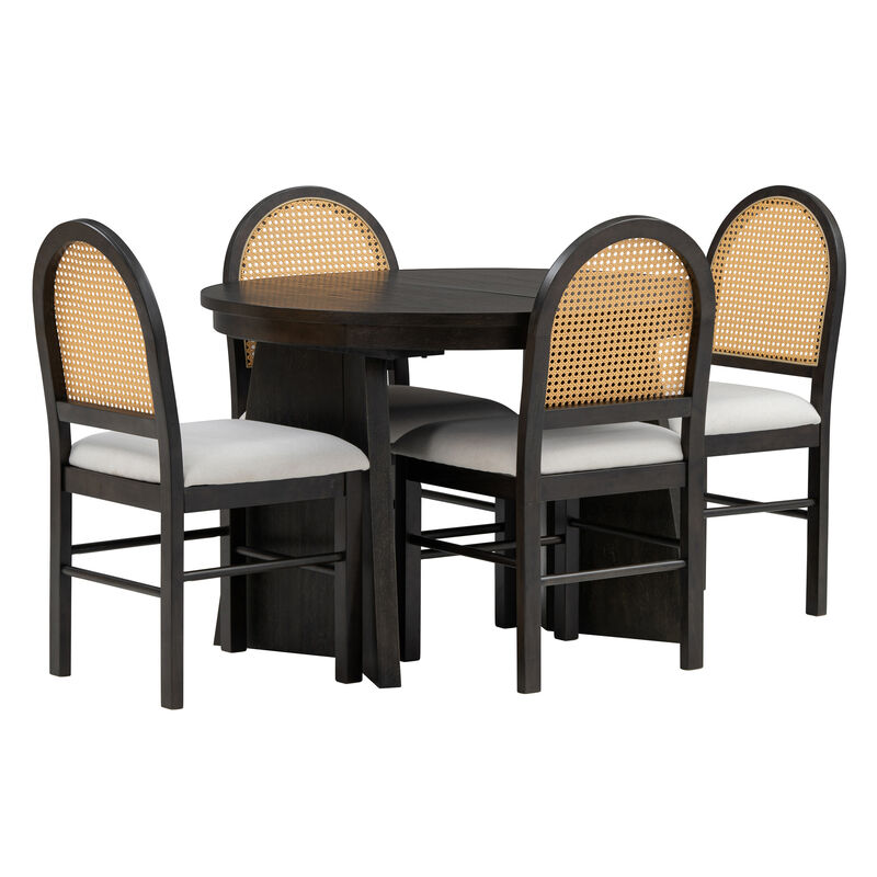 Merax 5-Piece Retro Functional Dining Set
