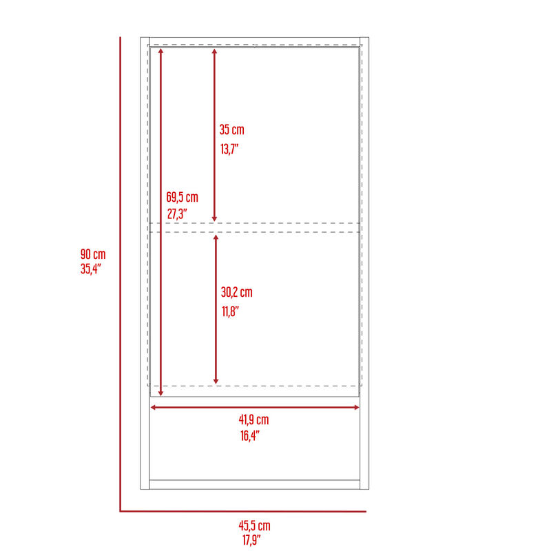 Mariana Medicine Cabinet, One External Shelf, Single Door Mirror Two Internal Shelves - White