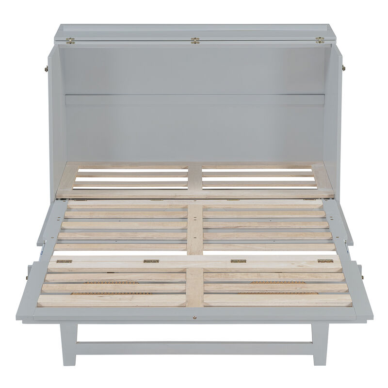 Merax Murphy Bed Cabinet with Large Drawer,USB Ports and Outlets