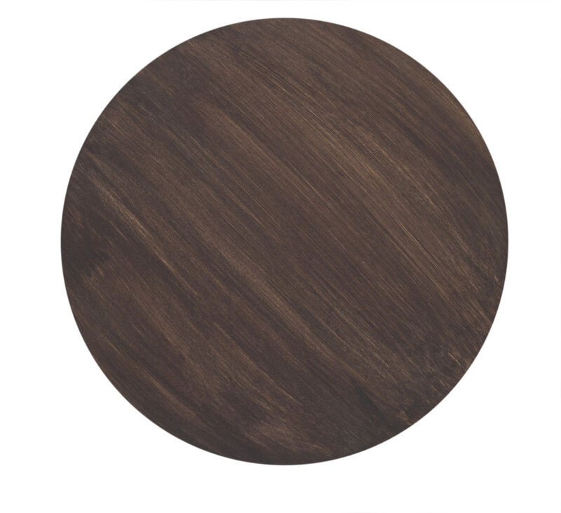 Hivvago 16" Brown Solid Wood Drum End Table