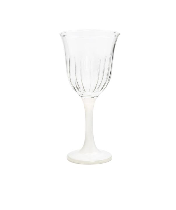 Set of 6 White Footed Water Glasses