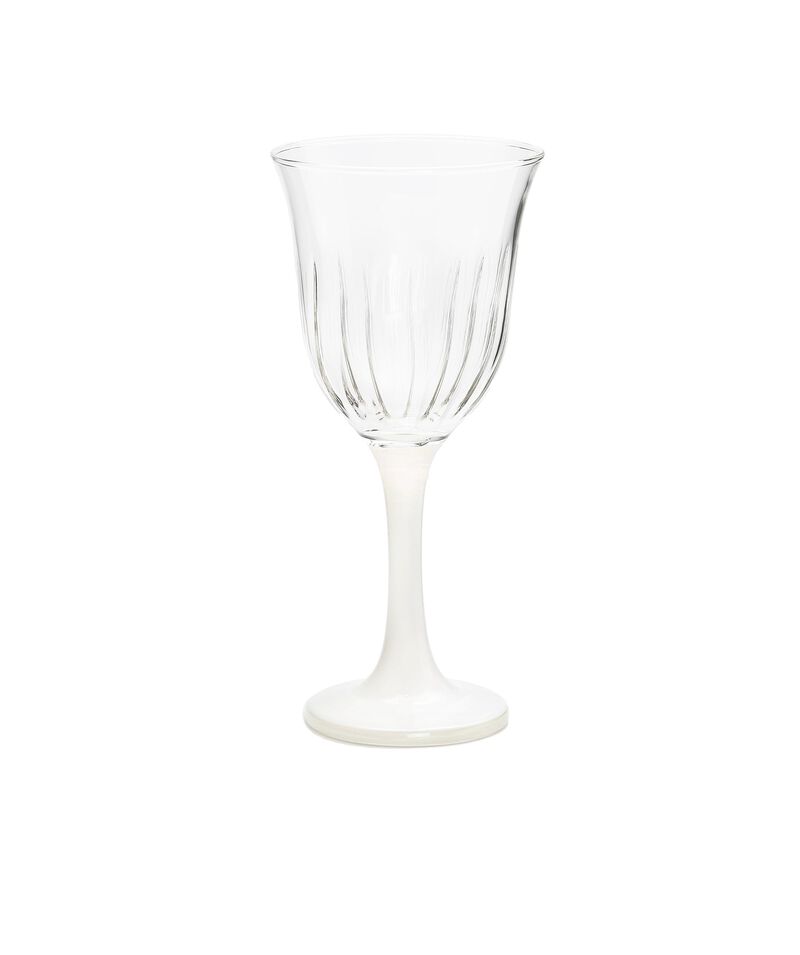 Set of 6 White Footed Water Glasses