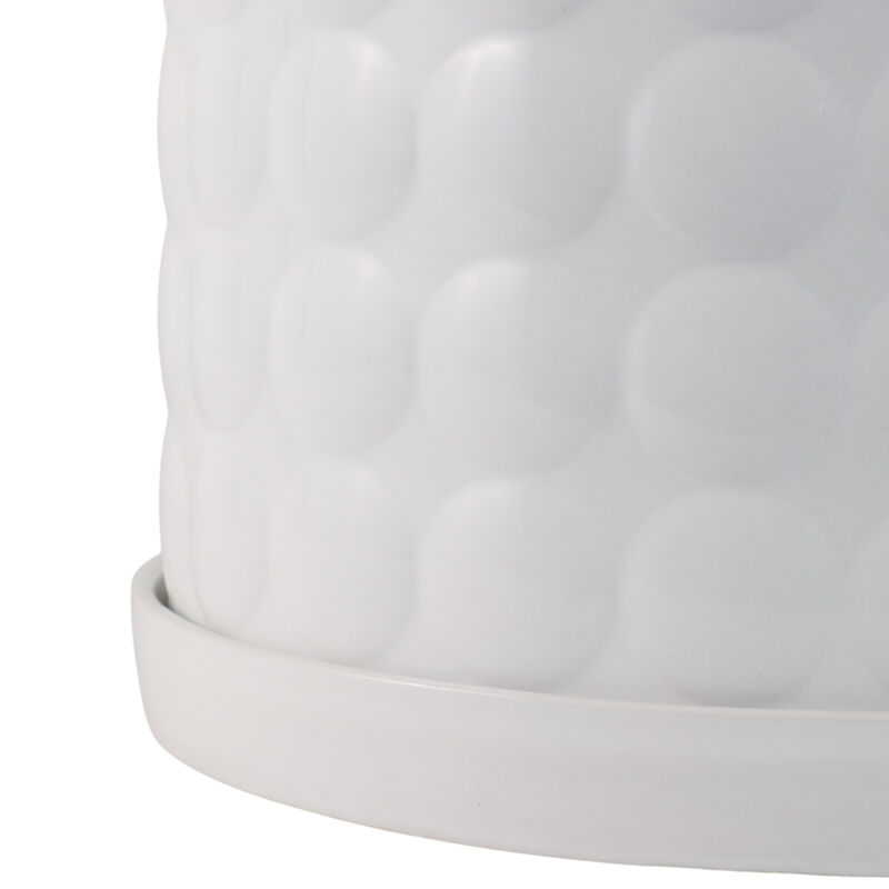 White Ceramic Bubble Planter Set