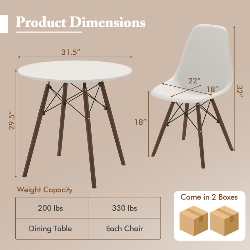 5 Pieces Table Set With Solid Wood Leg For Dining Room