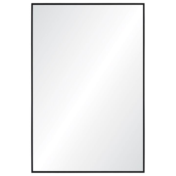 35.5" Black Eclectic Framed Rectangular Wall Mirror