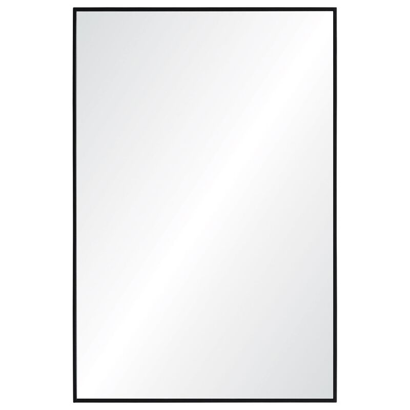 35.5" Black Eclectic Framed Rectangular Wall Mirror