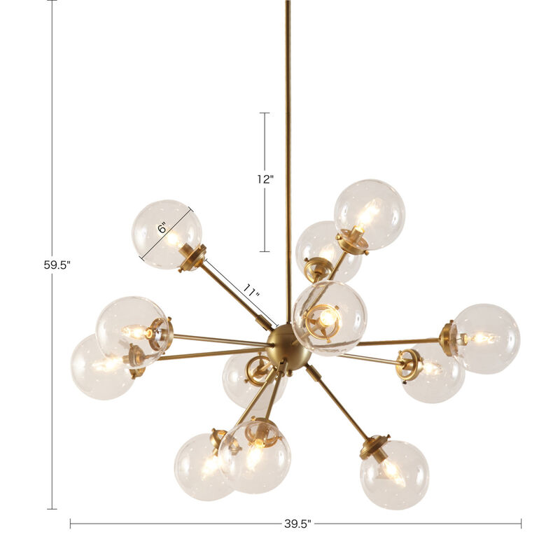 12-Light Chandelier With Oversized Globe Bulbs