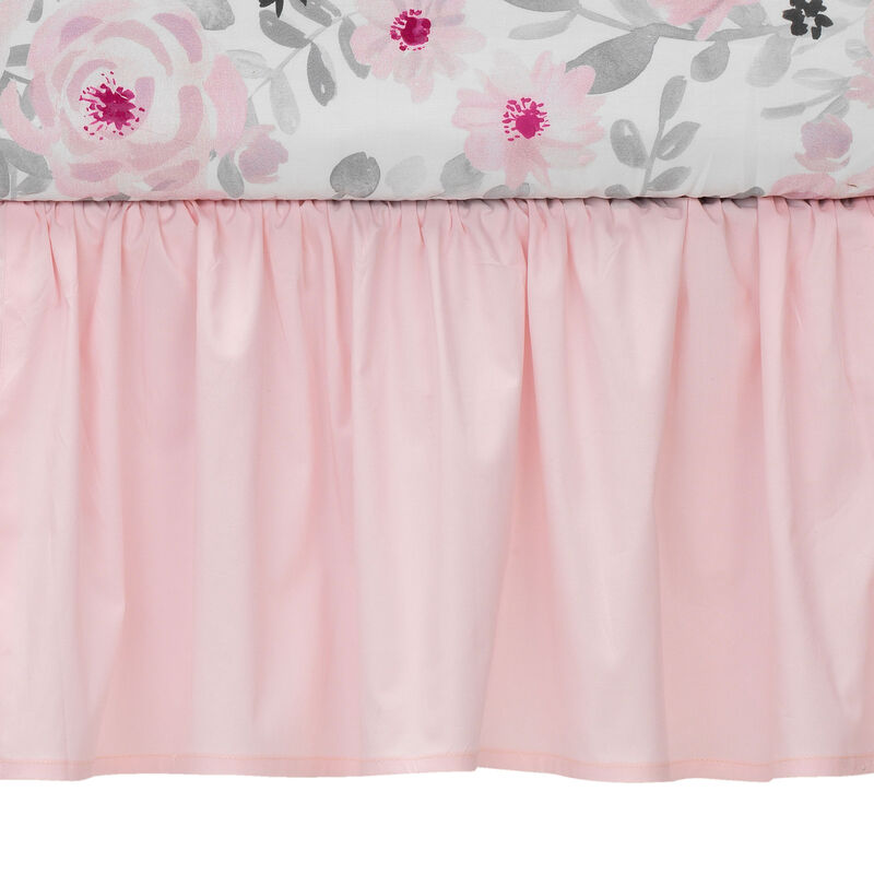 Bedtime Originals Blossom Pink Watercolor Floral 3-Piece Baby Crib Bedding Set