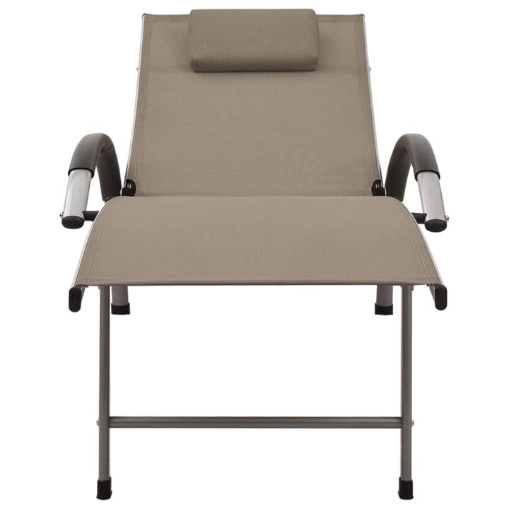vidaXL Sun Lounger Textilene and Aluminum Taupe
