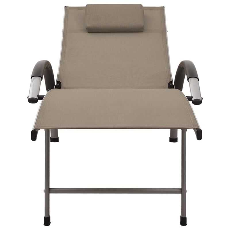vidaXL Sun Lounger Textilene and Aluminum Taupe