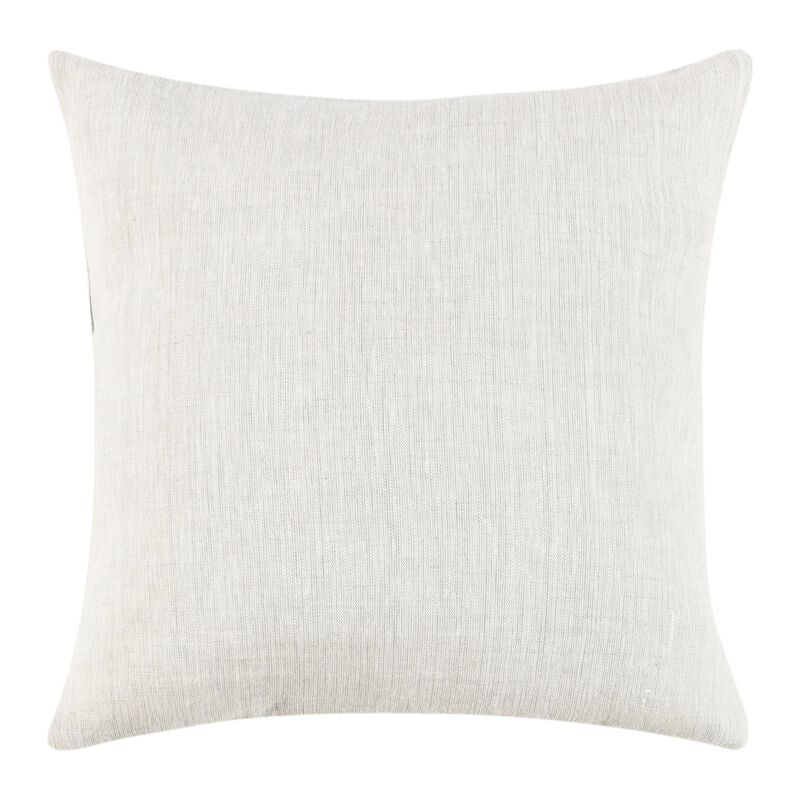 Square Throw Pillow, 22 Inch Blue and Green Digital Print, Cotton - Benzara