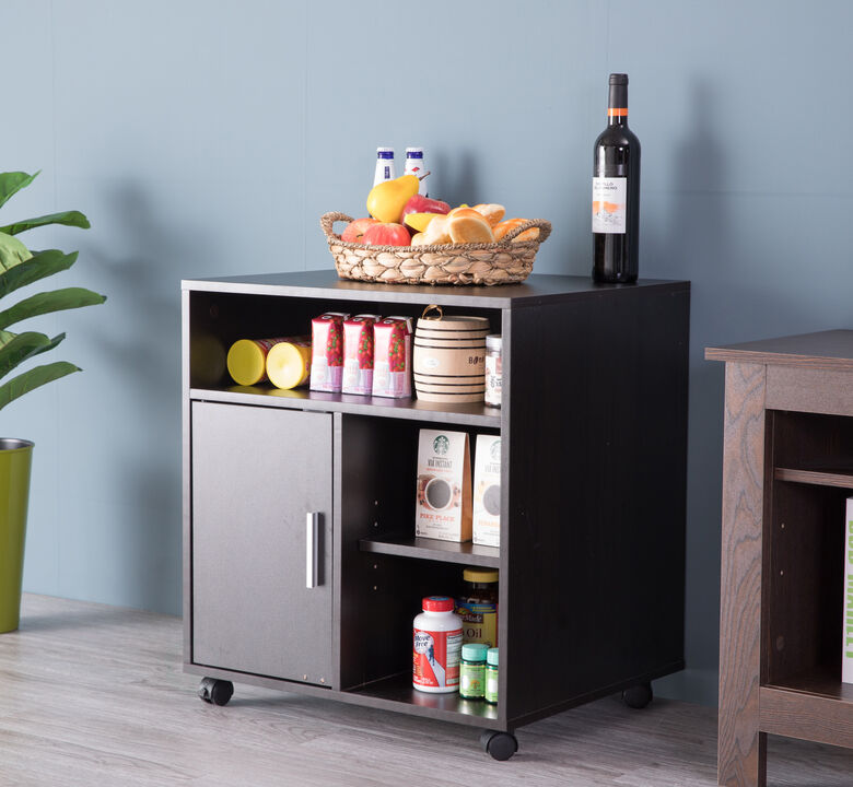 Printer Kitchen Office Storage Stand With Casters, White