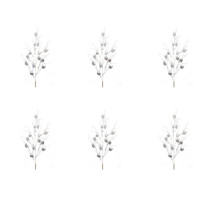 Pine Cone Spray (Set of 6)  Plastic/Cone