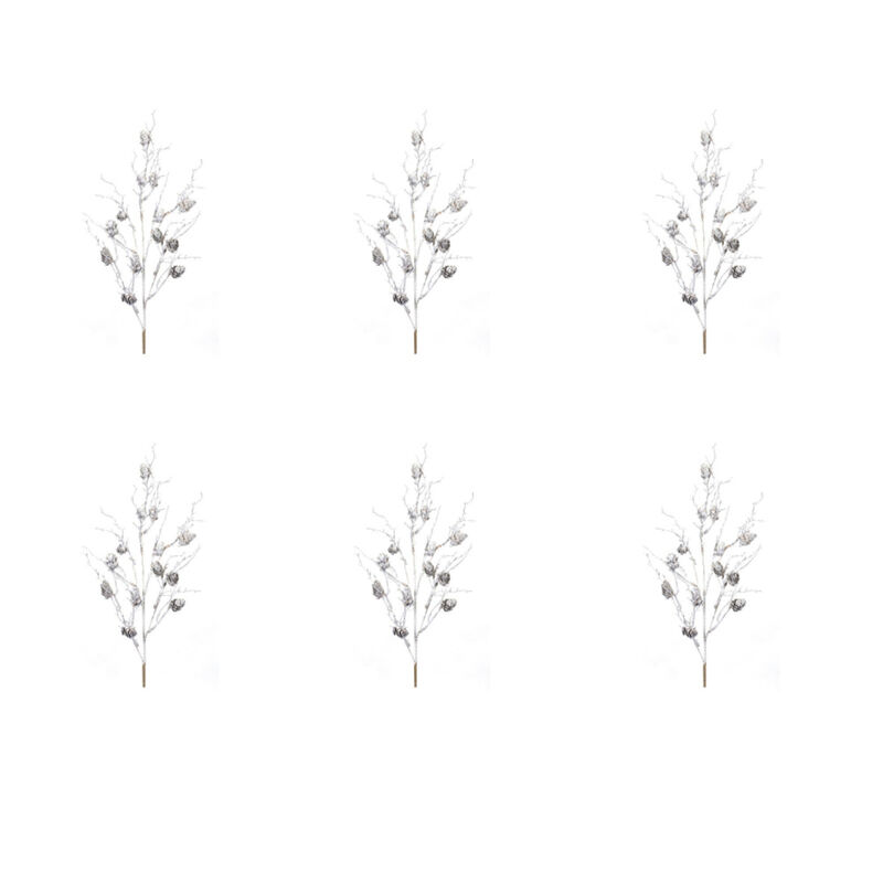 Pine Cone Spray (Set of 6)  Plastic/Cone
