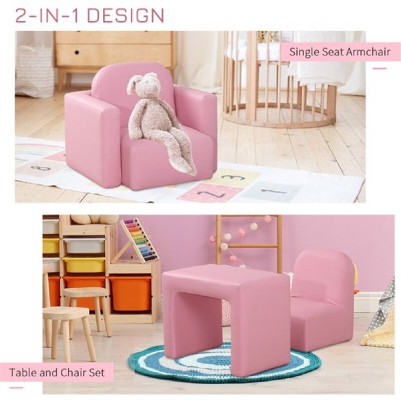 Multifunctional 2-in-1 Kids Sofa, Foldable Sofa Bed for Playroom & Bedroom