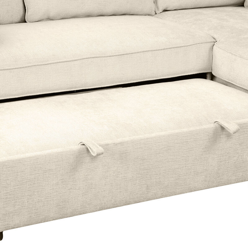 Merax Pull Out Sleeper Sofa with Storage Chaise