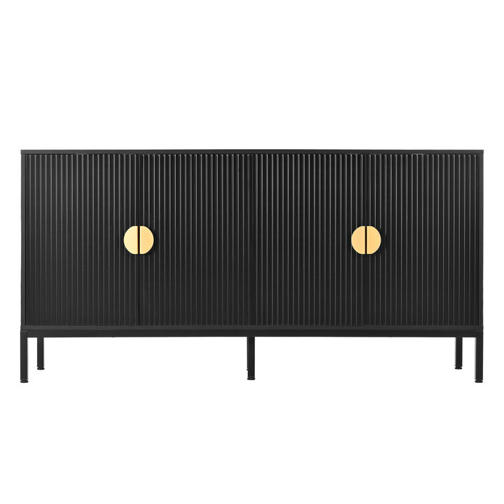 Merax Vertical-Striped Four-Door Sideboard