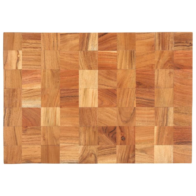 vidaXL Solid Acacia Wood Chopping Board - Tropical Hardwood Cutting Block with Unique Grains - User-friendly Design and Generous Size for Everyday Kitchen Use - 19.7"x13.4"x1.5"