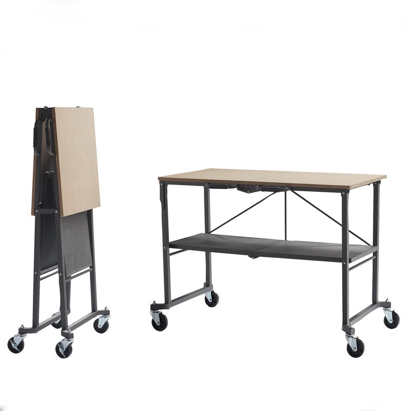 SmartFold Portable Steel Workbench / Folding Utility Table, Steel Gray