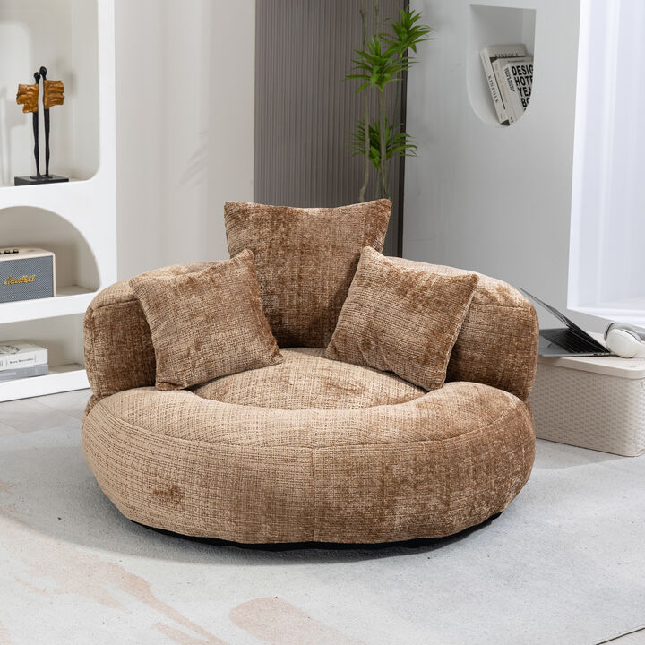 Merax Single Gaming Sofa Bean Bag Chenille Chair Couch with 3 Pillows