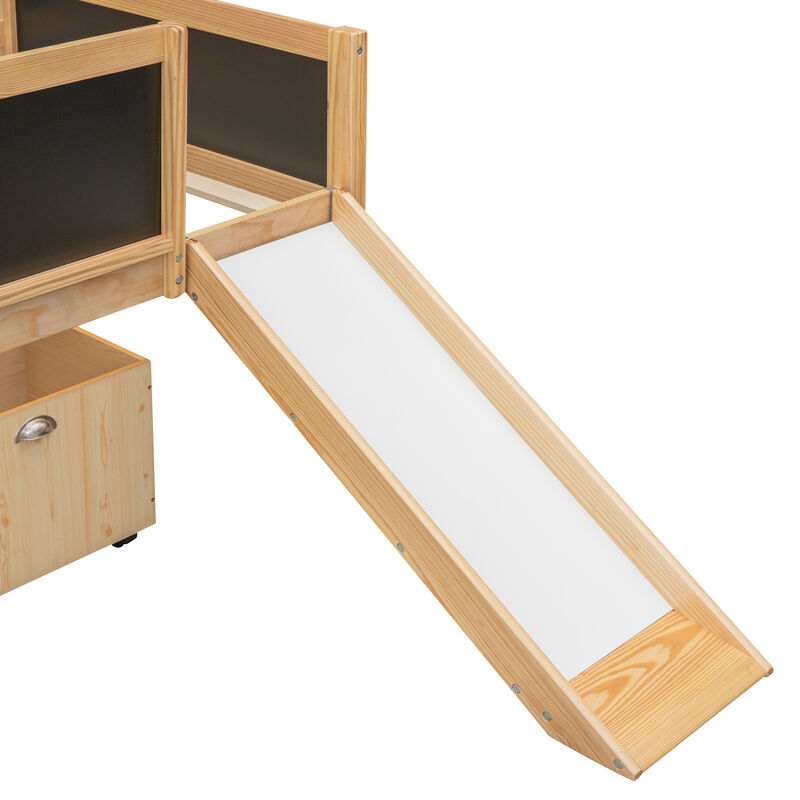 Merax Loft Bed with 2 Storage Boxes