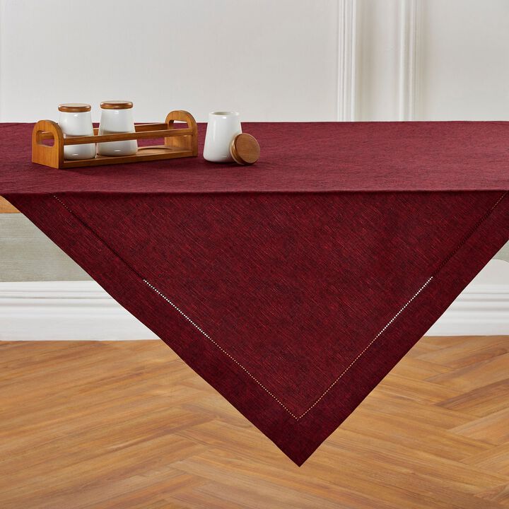 Solino Home 100% Pure Linen Table Throw 52 x 52 Inch | Milan for Thanksgiving, Christmas