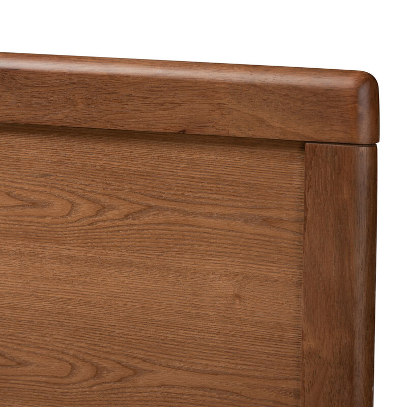 Baxton Studio Raya Mid Century Modern Walnut Brown Finished Wood Queen Size Headboard