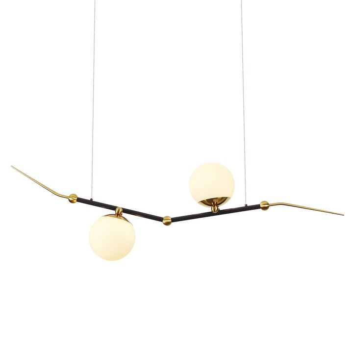 VONN Lighting Integrated LED Linear Chandelier Lighting Fixture, in Antique Brass