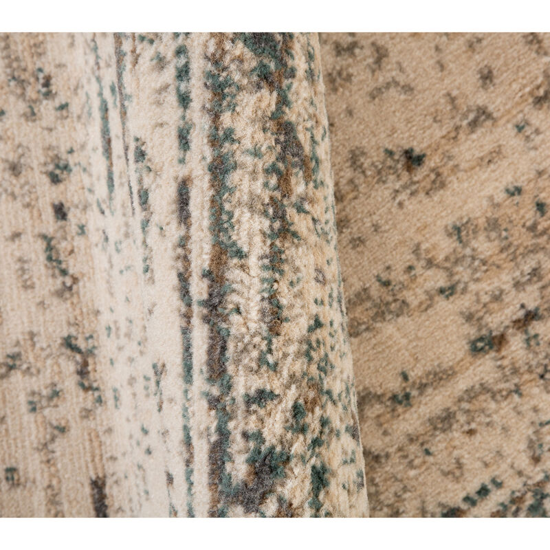 Alpine Grace Ivory Striped Area Rug 7'10" x 10'2"