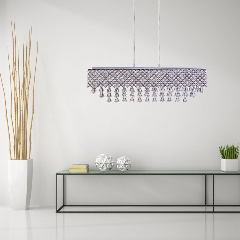 Cinderella Chandelier Chrome Metal and Crystal 12 LED Light