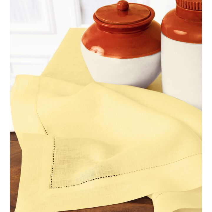 Solino Home 100% Pure Linen Tablecloth | Classic Hemstitch
