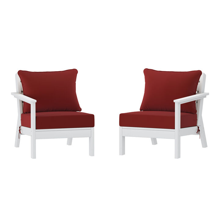 WestinTrends Outdoor Patio HDPE Loveseat Sofa with Patio Cushions