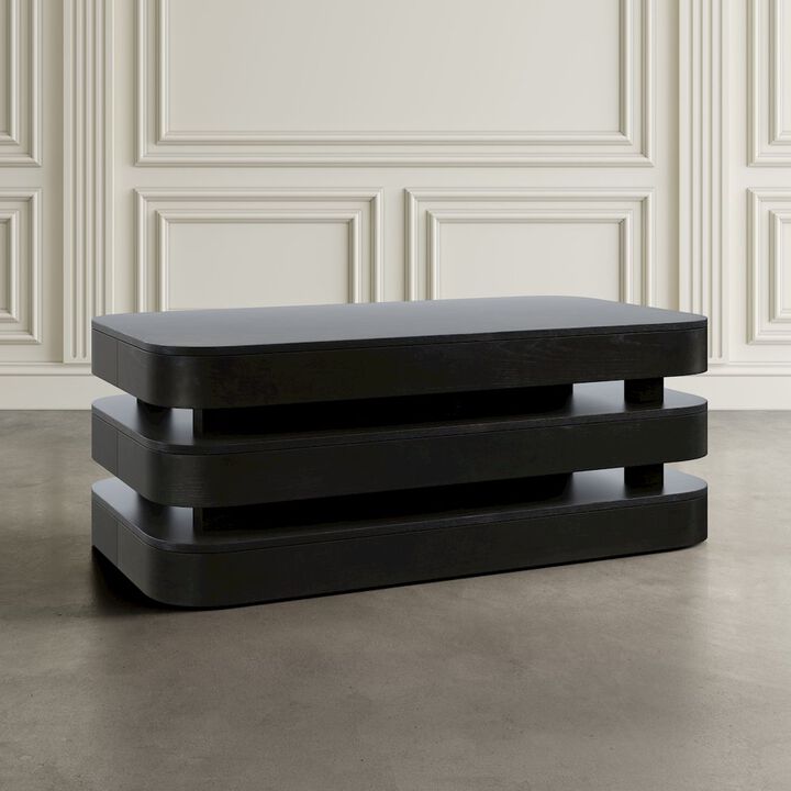 Jofran Brix Mid-Century Modern Floating Sculpture Layered Coffee Table
