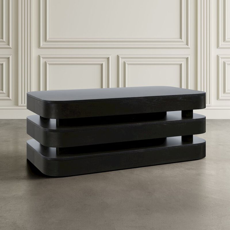 Jofran Brix Mid-Century Modern Floating Sculpture Layered Coffee Table