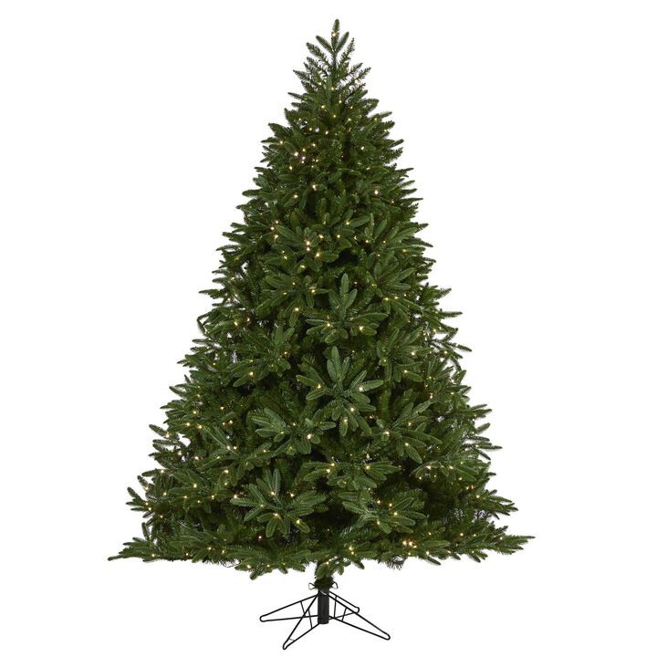 Nearly Natural Oregon Fir Artificial Christmas Tree with Warm White Micro (Multifunction) LED Lights with Remote Control, Instant Connect Technology and Bendable Branches