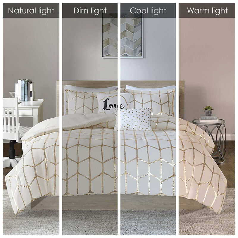 Raina Metallic Printed Duvet Cover Set