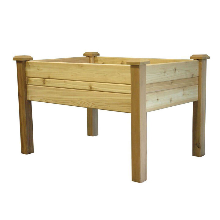 Durable Cedar Wood Raised Garden Bed Planter Box – Perfect for Vegetables and Flowers