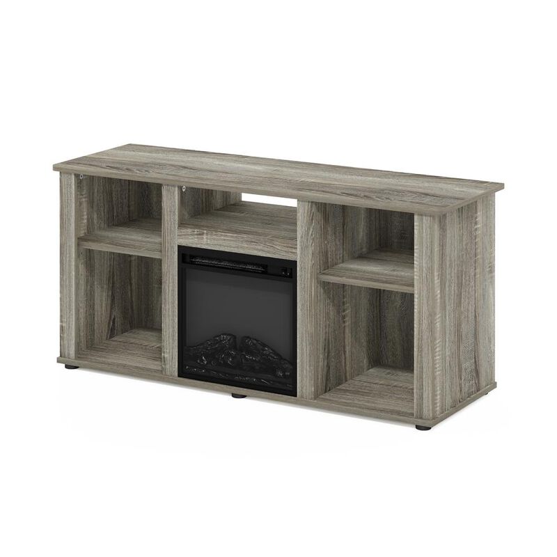 Fireplace TV Entertainment Center with Open Storage Compartment for TV up to 55"