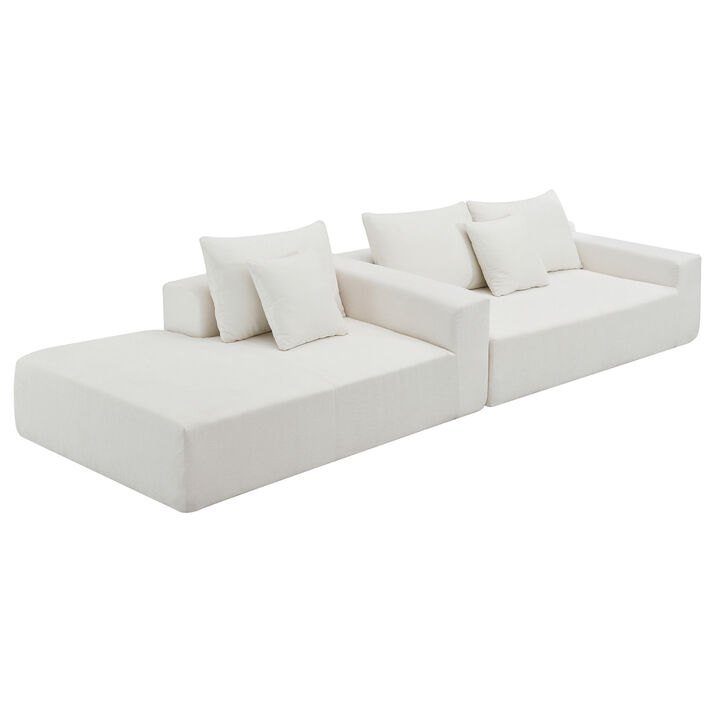 109x68 Modular Sectional Living Room Sofa Set, Modern Minimalist Style Couch