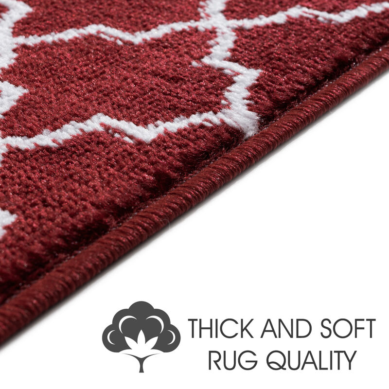 SUSSEXHOME Carpet Stair Treads Easy to Install with Double Adhesive Tape - Safe, 9" X 28" - Red