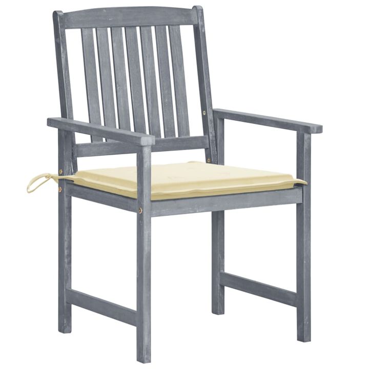 vidaXL Garden Chairs with Cushions 8 pcs Solid Acacia Wood Gray